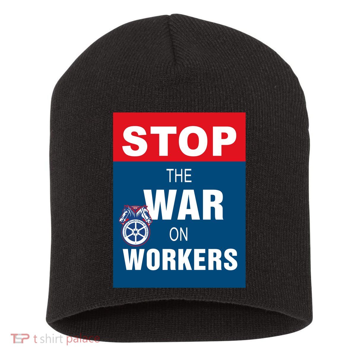 Stop The War On Workers Short Acrylic Beanie