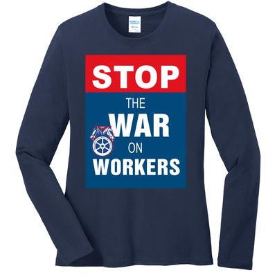 Stop The War On Workers Ladies Long Sleeve Shirt