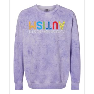 Seeing The World Differently Autism Awareness Colorblast Crewneck Sweatshirt