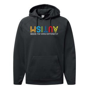 Seeing The World Differently Autism Awareness Performance Fleece Hoodie