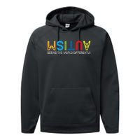 Seeing The World Differently Autism Awareness Performance Fleece Hoodie