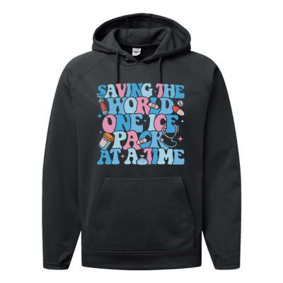 Saving The World One Ice Pack At A Time Performance Fleece Hoodie