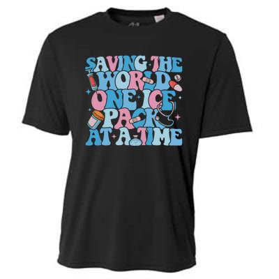 Saving The World One Ice Pack At A Time Cooling Performance Crew T-Shirt