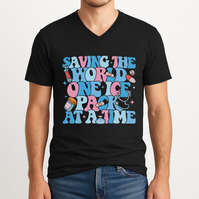 Saving The World One Ice Pack At A Time V-Neck T-Shirt