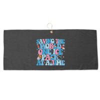 Saving The World One Ice Pack At A Time Large Microfiber Waffle Golf Towel