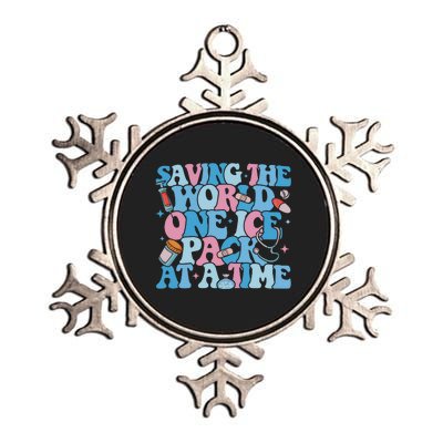 Saving The World One Ice Pack At A Time Metallic Star Ornament