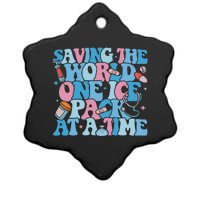 Saving The World One Ice Pack At A Time Ceramic Star Ornament