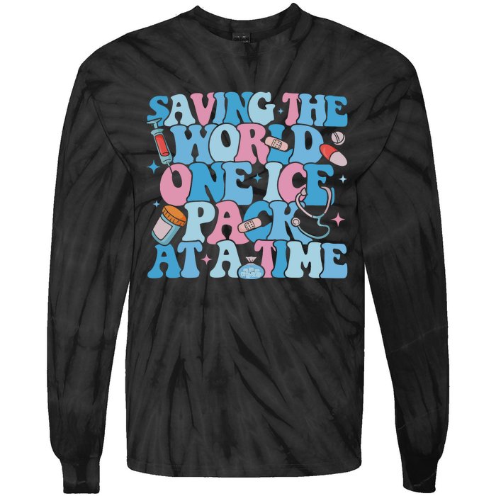 Saving The World One Ice Pack At A Time Tie-Dye Long Sleeve Shirt