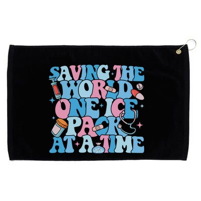 Saving The World One Ice Pack At A Time Grommeted Golf Towel