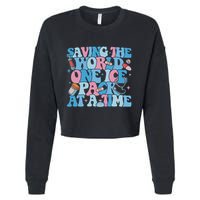 Saving The World One Ice Pack At A Time Cropped Pullover Crew
