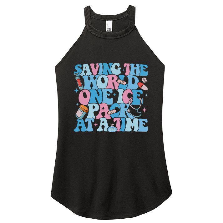 Saving The World One Ice Pack At A Time Women's Perfect Tri Rocker Tank