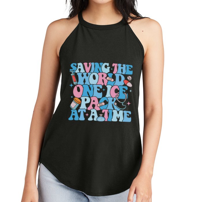 Saving The World One Ice Pack At A Time Women's Perfect Tri Rocker Tank
