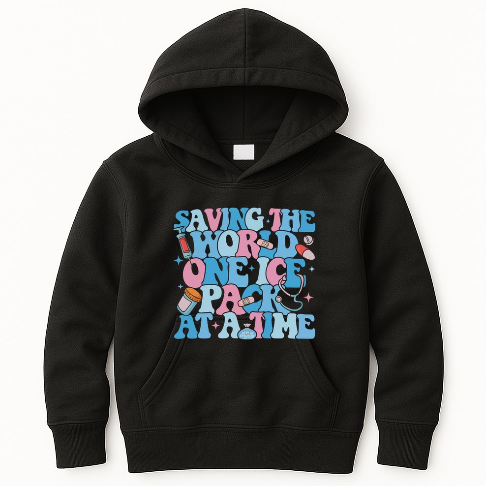 Saving The World One Ice Pack At A Time Kids Hoodie