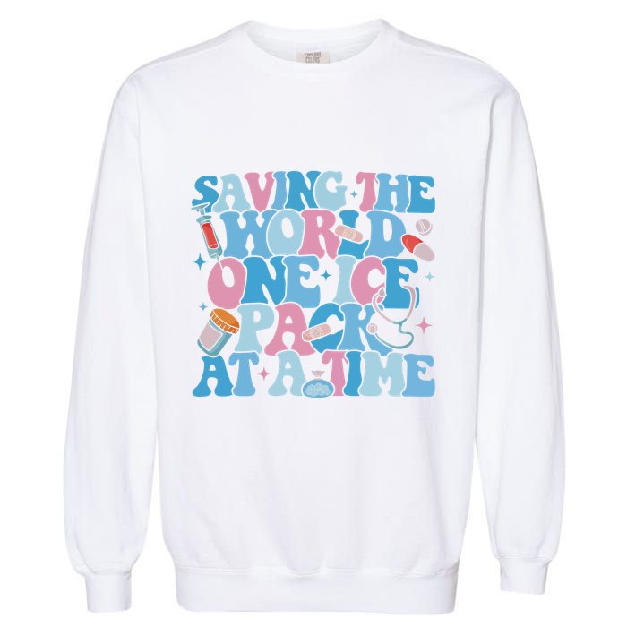 Saving The World One Ice Pack At A Time Garment-Dyed Sweatshirt