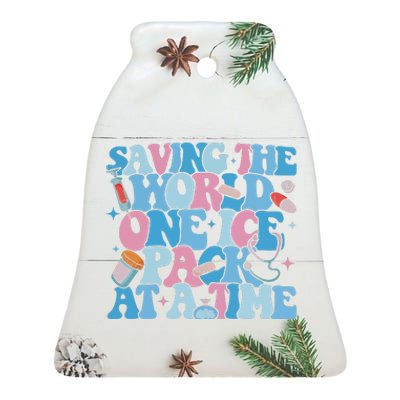 Saving The World One Ice Pack At A Time Ceramic Bell Ornament