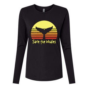 Save The Whales Nautical Ocean Killer Whale Conservation II Womens Cotton Relaxed Long Sleeve T-Shirt