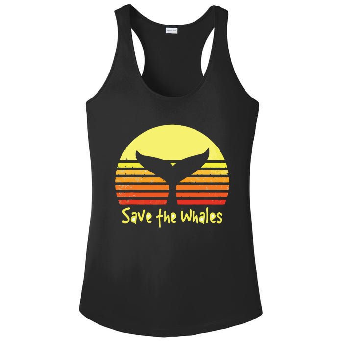 Save The Whales Nautical Ocean Killer Whale Conservation II Ladies PosiCharge Competitor Racerback Tank