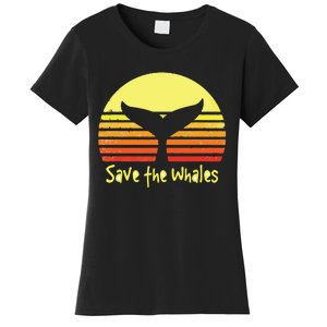 Save The Whales Nautical Ocean Killer Whale Conservation II Women's T-Shirt