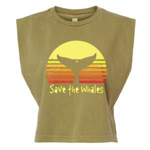 Save The Whales Nautical Ocean Killer Whale Conservation II Garment-Dyed Women's Muscle Tee