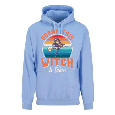 Sorry This Witch Is Taken Funny Halloween Funny Gift Unisex Surf Hoodie