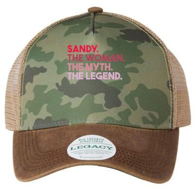 Sandy The Woman The Myth The Legend Personalized Sandy Legacy Tie Dye Trucker Hat