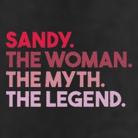 Sandy The Woman The Myth The Legend Personalized Sandy 7 Panel Mesh Trucker Snapback Hat