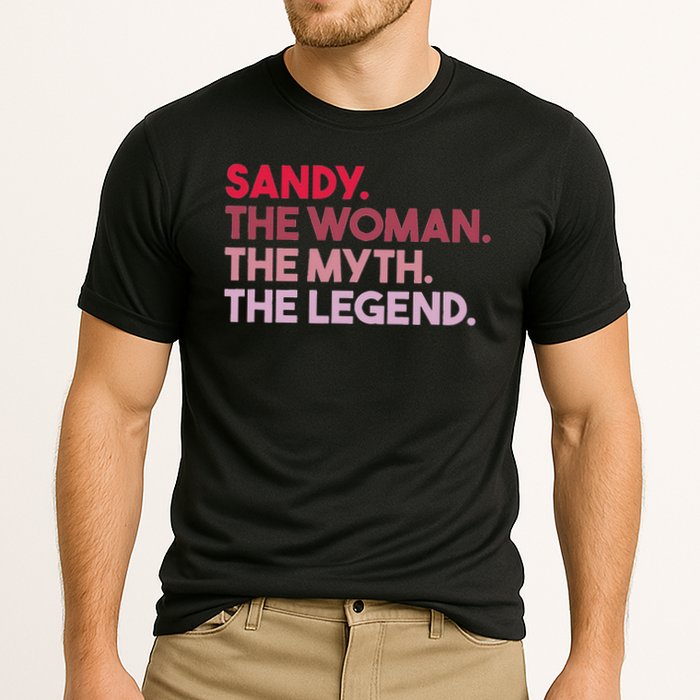 Sandy The Woman The Myth The Legend Personalized Sandy Cooling Performance Crew T-Shirt