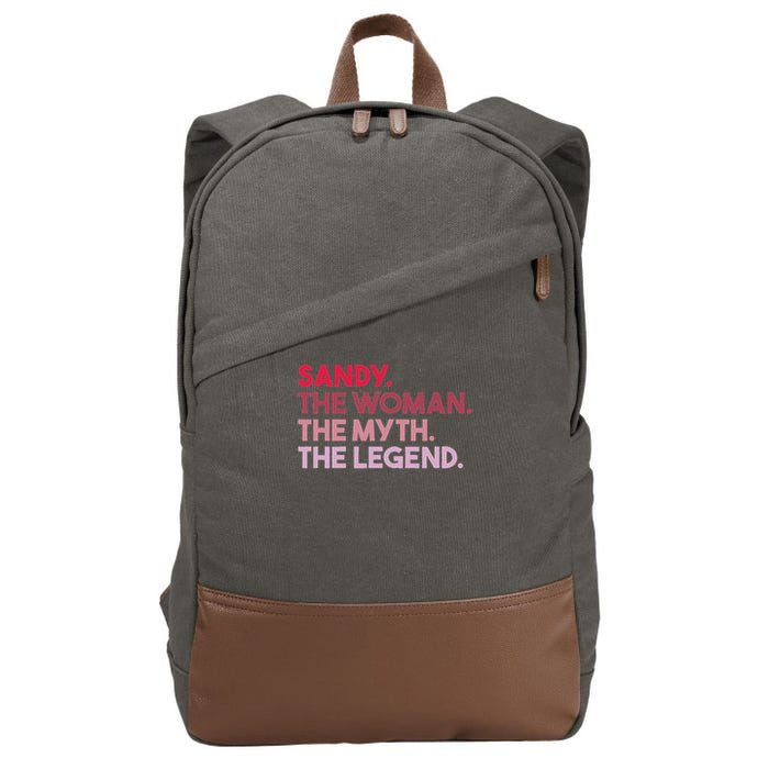 Sandy The Woman The Myth The Legend Personalized Sandy Cotton Canvas Backpack