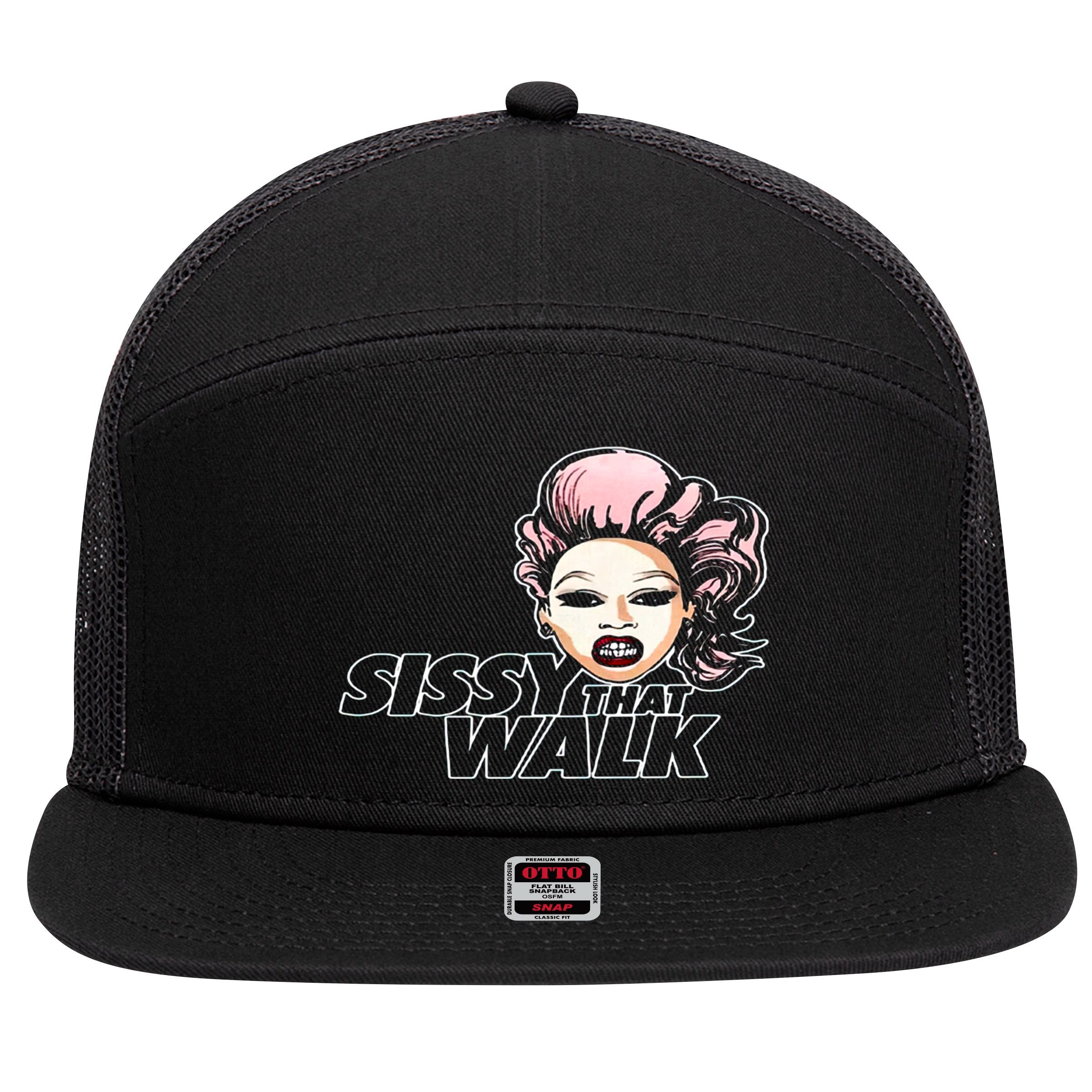Sissy That Walk Drag Queen LGBT LGBTQ Pride Month Pride Ally 7 Panel Mesh Trucker Snapback Hat