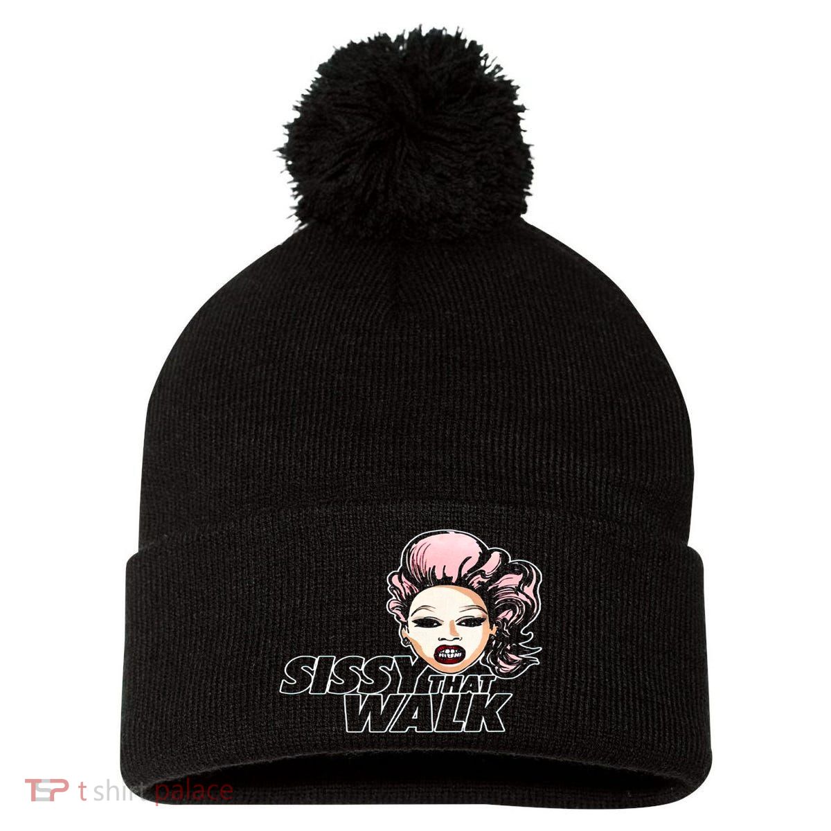Sissy That Walk Drag Queen LGBT LGBTQ Pride Month Pride Ally Pom Pom 12in Knit Beanie