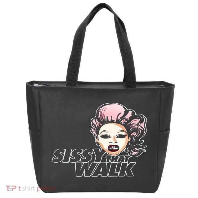 Sissy That Walk Drag Queen LGBT LGBTQ Pride Month Pride Ally Zip Tote Bag