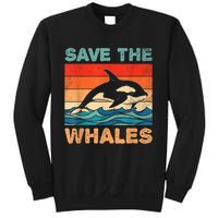 Save The Whales Retro Vintage Orca Whale Sweatshirt