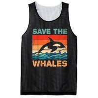 Save The Whales Retro Vintage Orca Whale Mesh Reversible Basketball Jersey Tank