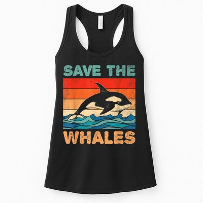 Save The Whales Retro Vintage Orca Whale Womens Tank Top