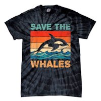 Save The Whales Retro Vintage Orca Whale Tie-Dye T-Shirt