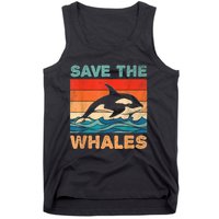 Save The Whales Retro Vintage Orca Whale Tank Top