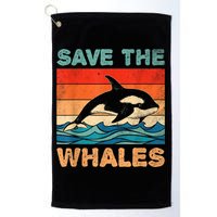 Save The Whales Retro Vintage Orca Whale Golf Towel