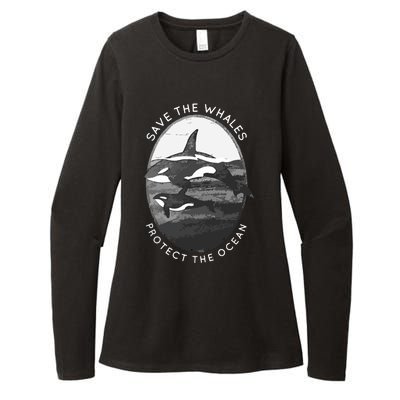 Save The Whales: Protect The Ocean Orca Killer Whales Womens CVC Long Sleeve Shirt