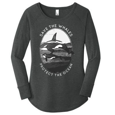 Save The Whales: Protect The Ocean Orca Killer Whales Women's Perfect Tri Tunic Long Sleeve Shirt