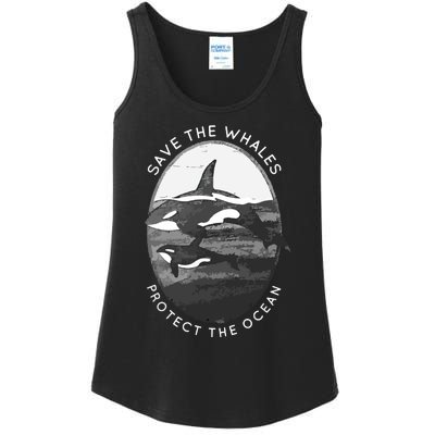 Save The Whales: Protect The Ocean Orca Killer Whales Ladies Essential Tank