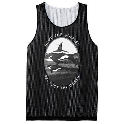 Save The Whales: Protect The Ocean Orca Killer Whales Mesh Reversible Basketball Jersey Tank