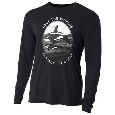 Save The Whales: Protect The Ocean Orca Killer Whales Cooling Performance Long Sleeve Crew