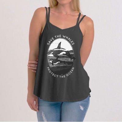 Save The Whales: Protect The Ocean Orca Killer Whales Women's Strappy Tank