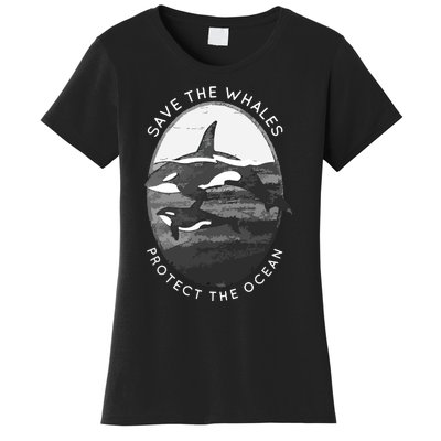 Save The Whales: Protect The Ocean Orca Killer Whales Women's T-Shirt