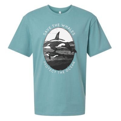 Save The Whales: Protect The Ocean Orca Killer Whales Sueded Cloud Jersey T-Shirt