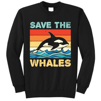 Save The Whales Retro Vintage Orca Whale Sweatshirt