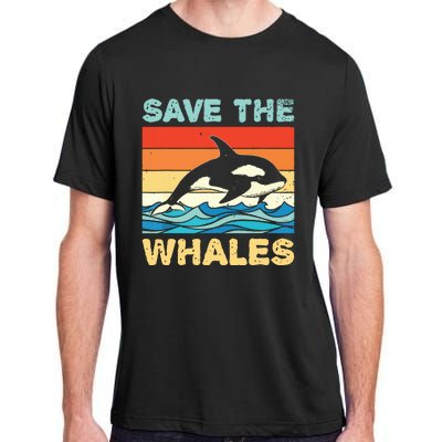 Save The Whales Retro Vintage Orca Whale Adult ChromaSoft Performance T-Shirt