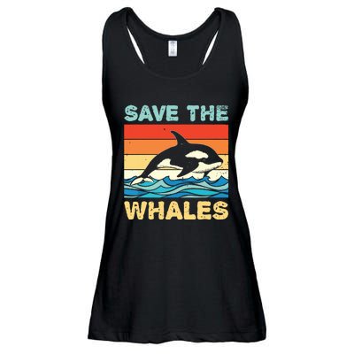 Save The Whales Retro Vintage Orca Whale Ladies Essential Flowy Tank