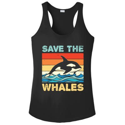 Save The Whales Retro Vintage Orca Whale Ladies PosiCharge Competitor Racerback Tank