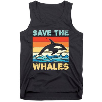 Save The Whales Retro Vintage Orca Whale Tank Top